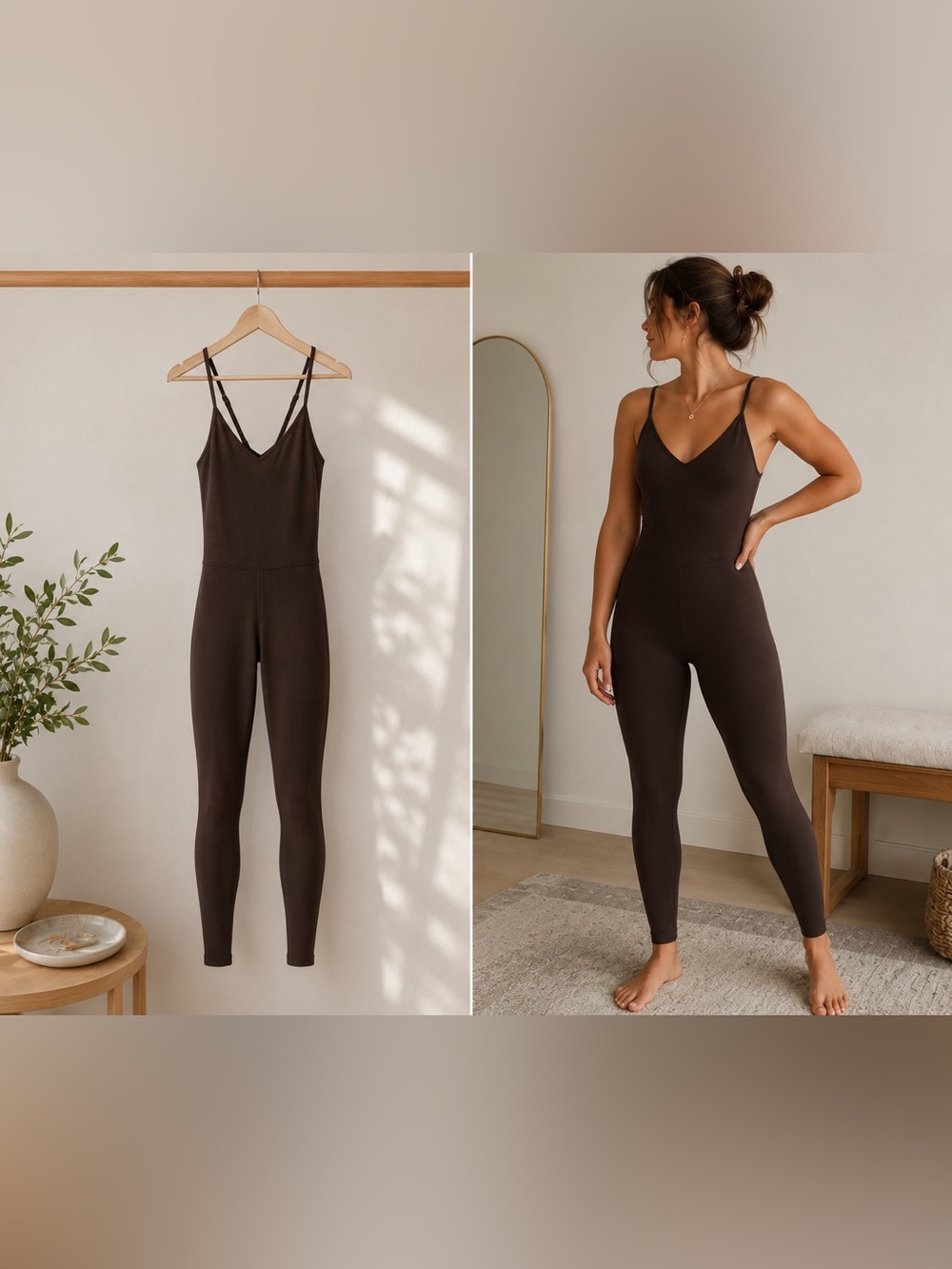 Old Navy Active PowerChill Brown Cami Jumpsuit XL Women’s One Piece Lounge